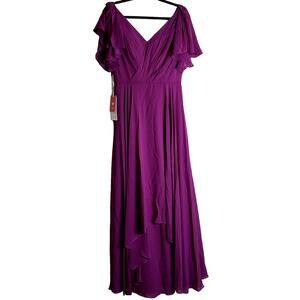 JJ'S House A-line Dress Women Sz 10 Orchid V-Neck Bridesmaid Party Prom NEW